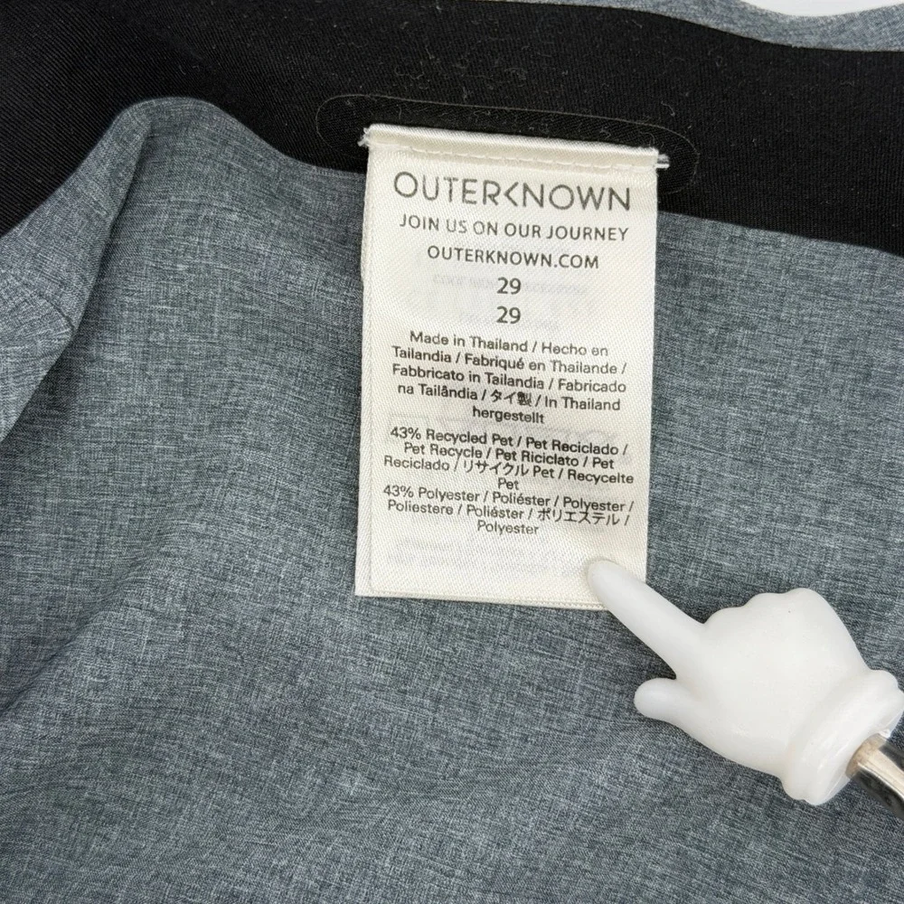 Outerknown Board Shorts Mens 29 Grey Apex Trunks Recycled Stretch Stripe FLAW